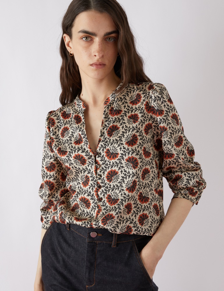 Patterned blouse - Cream - Emme 
