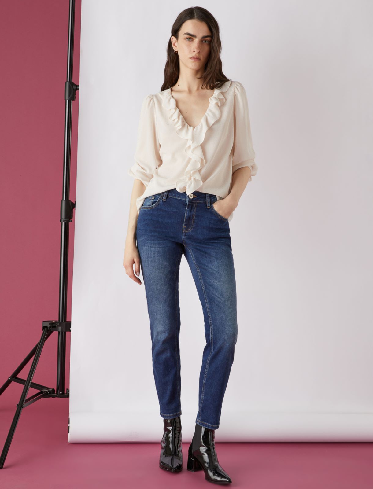 Ruched blouse, cream - Marella