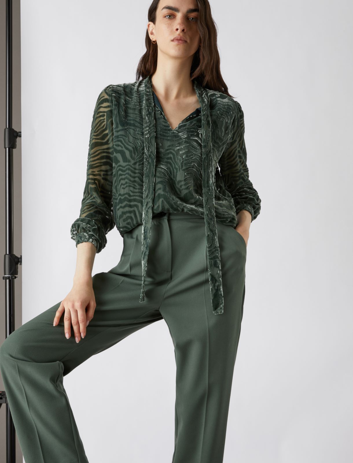 Carrot-fit trousers - Sage - Marella - 3