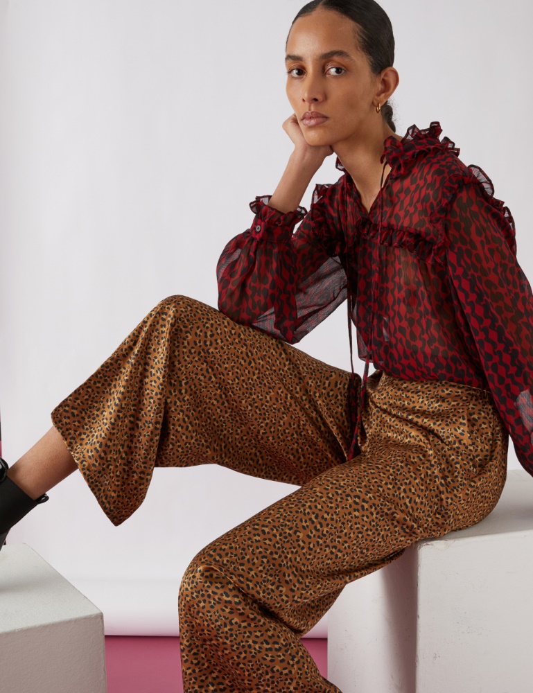 Patterned trousers - Camel - Persona