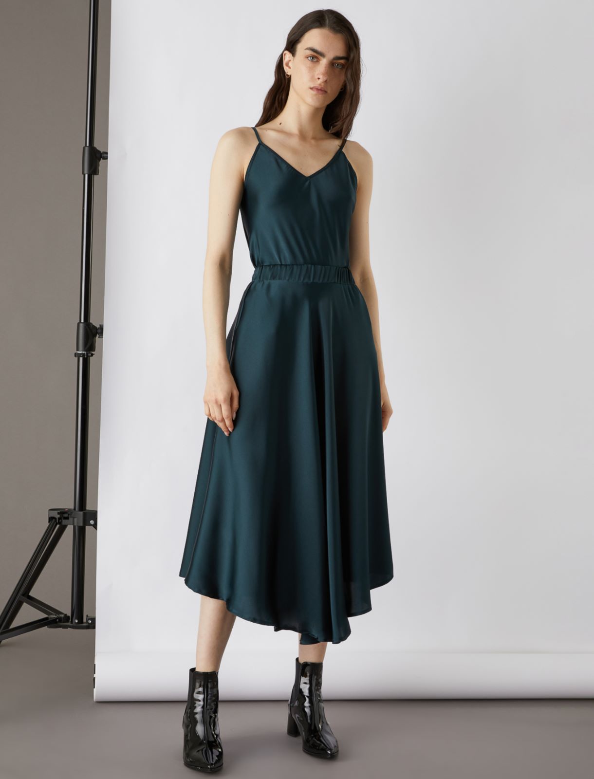 Satin top, dark green | Marella Satin top - Dark green - Marella