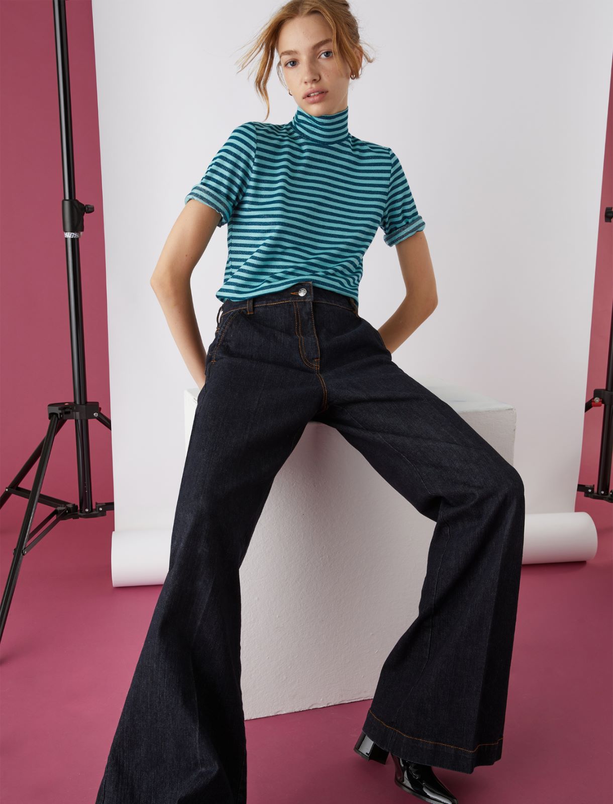 Jeans mit weitem Bein, jeansblau | Marella