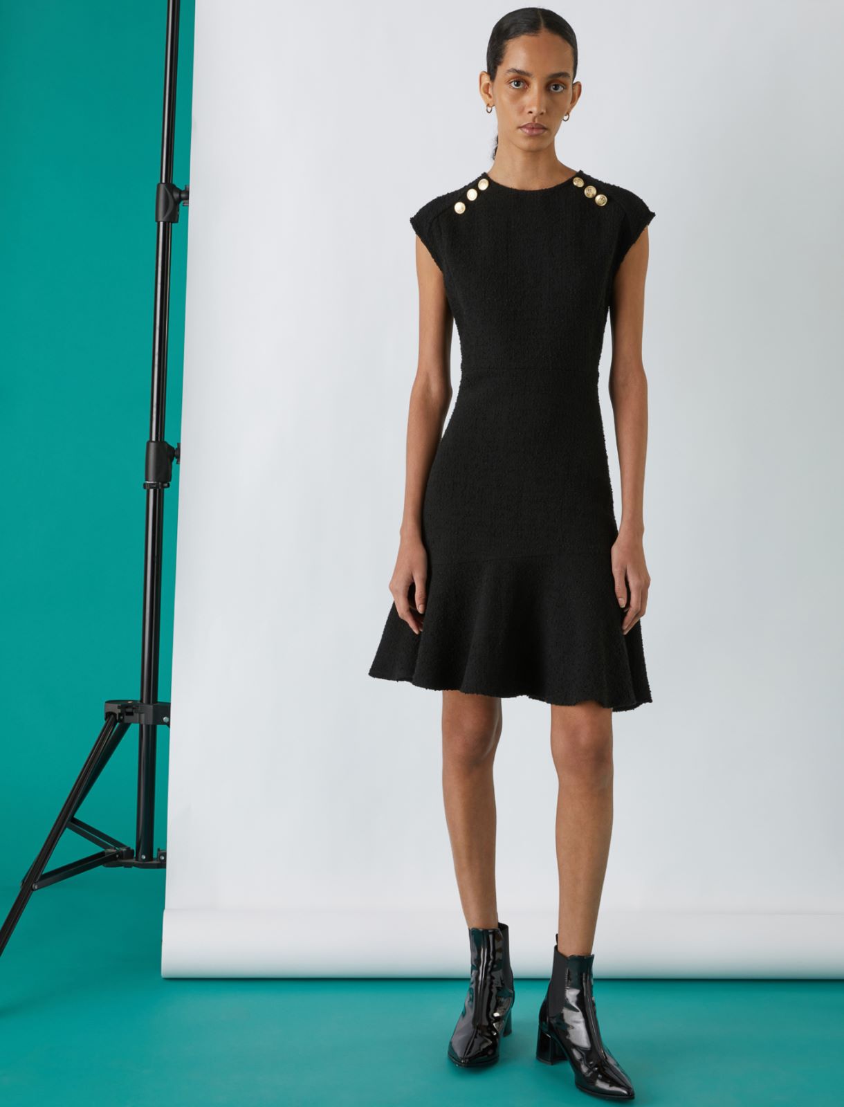 Tweed dress, black | Marella Tweed dress - Black - Marella - 2