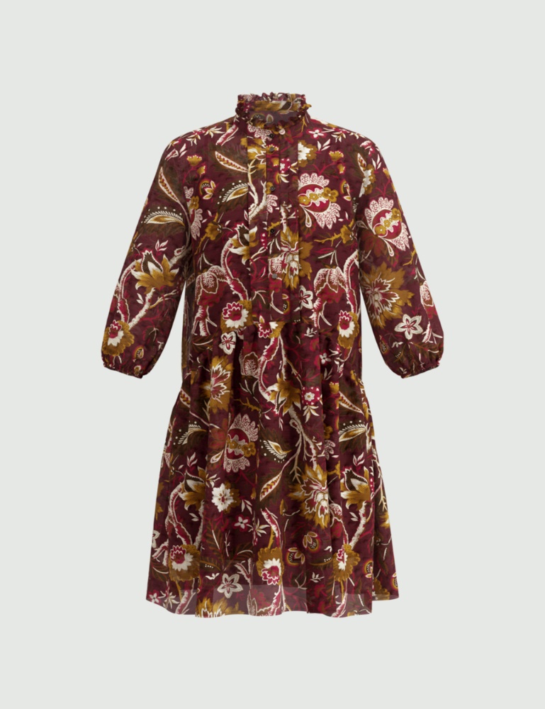 Kleid aus Plumetis - Bordeaux - Emme  - 2