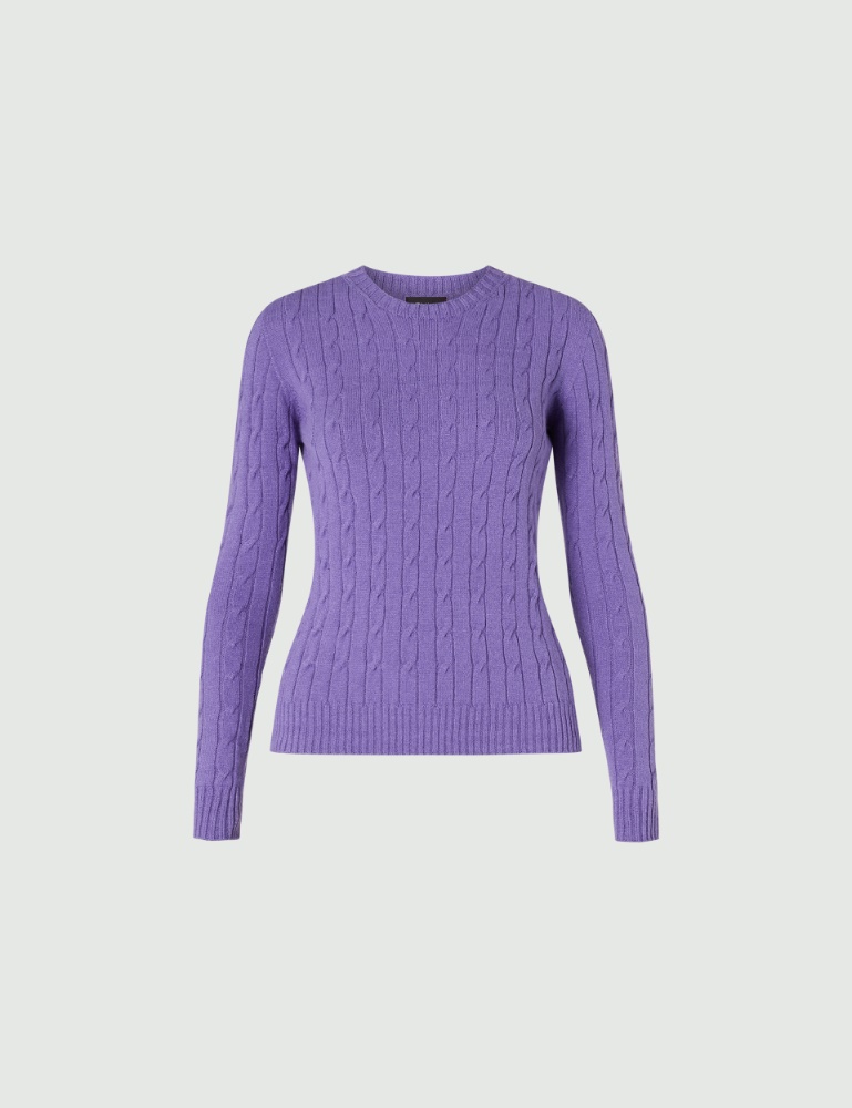 Cable-knit sweater - Purple - Emme  - 2
