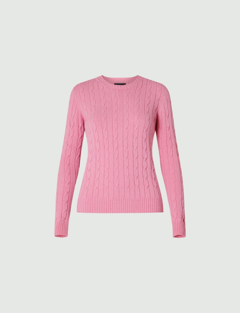 Cable-knit sweater - Shocking pink - Emme  - 2