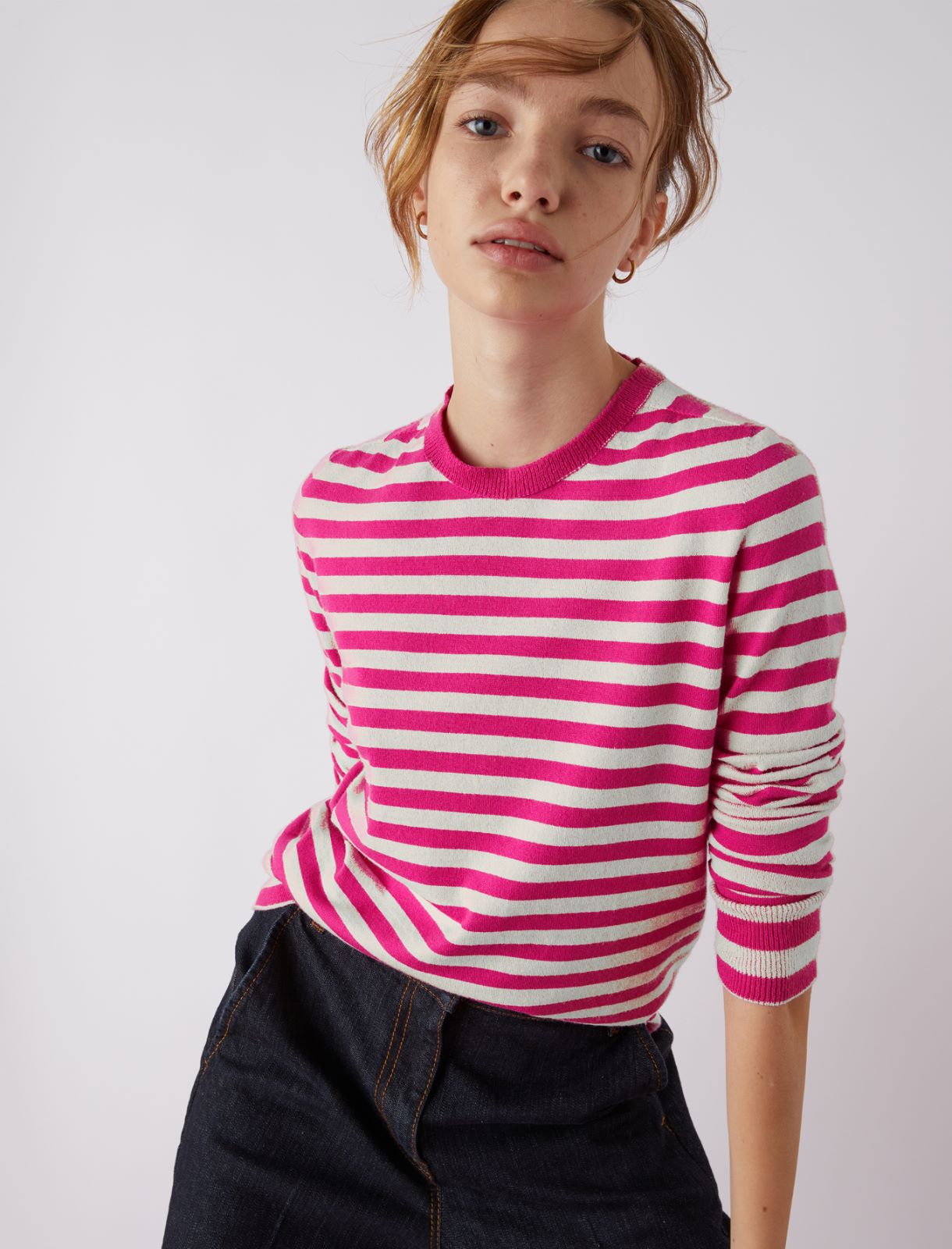 Striped sweater - Fuchsia - Marella - 3