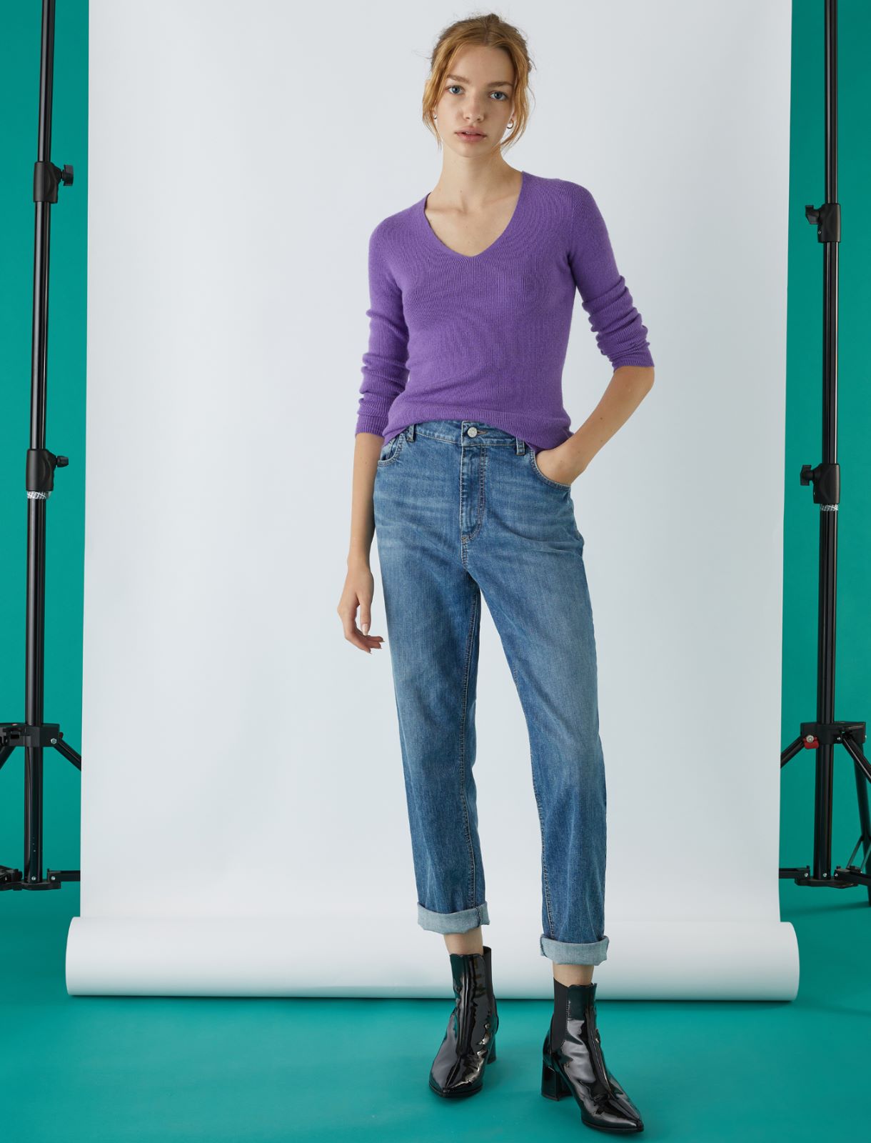Pullover mit V-Ausschnitt, violett | Marella Pullover mit V-Ausschnitt - Violett - Marella