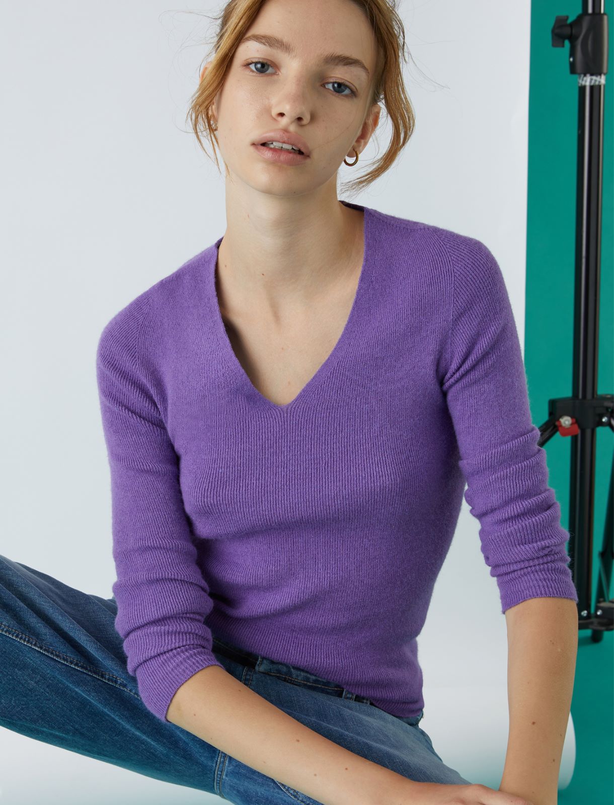 V-neck sweater - Purple - Marella - 3