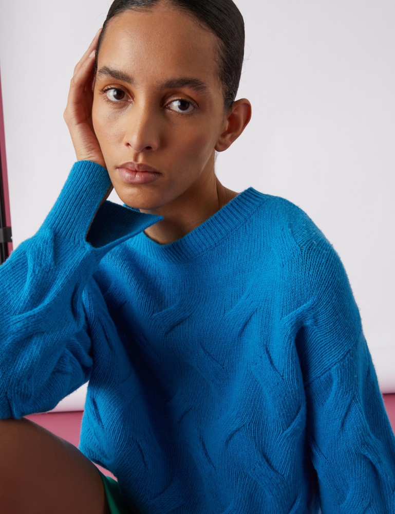 Merino wool sweater - Turquoise - Emme 
