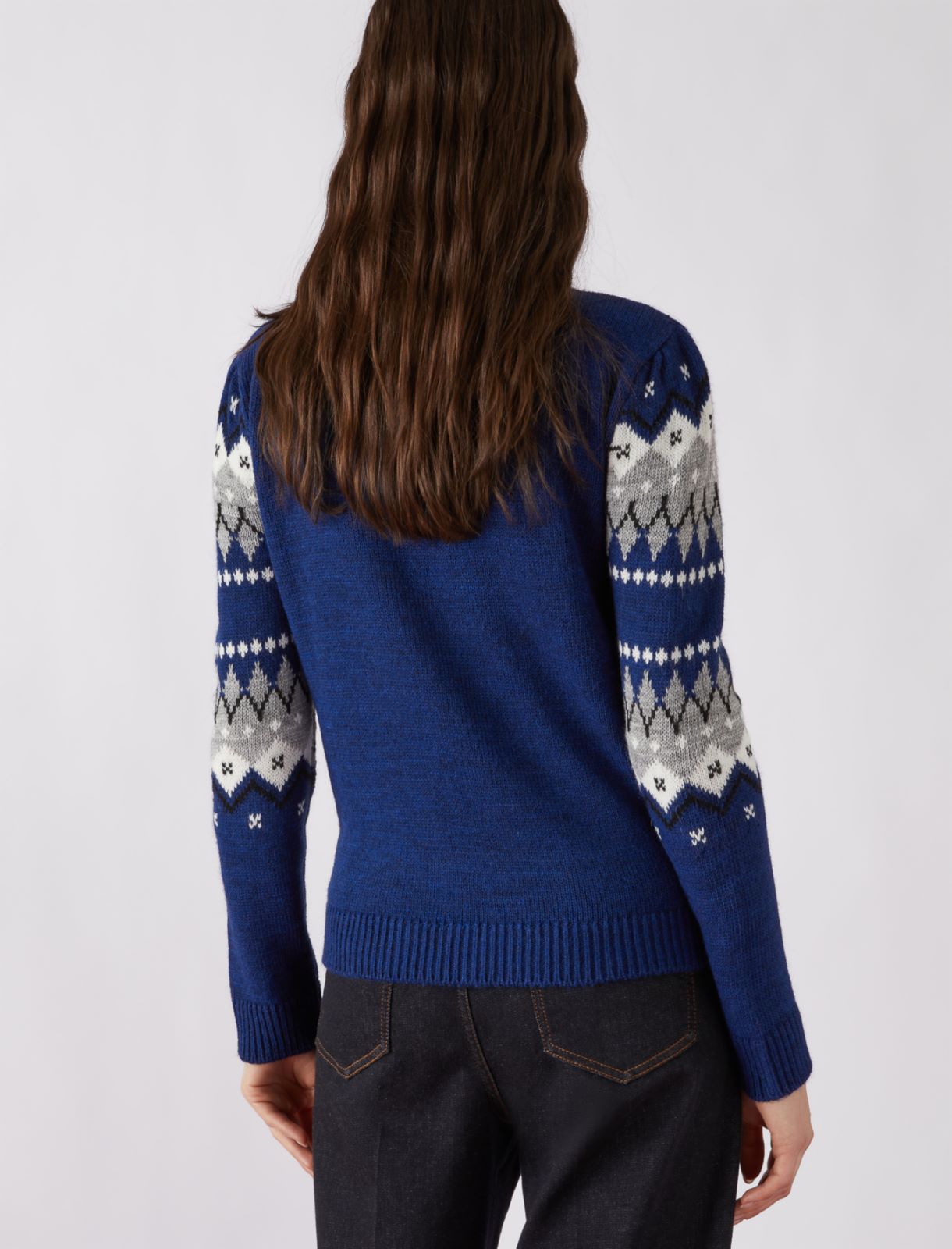 Jacquard sweater - Navy - Marella - 2
