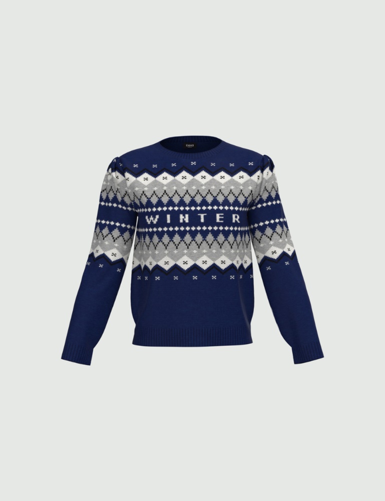 Jacquard sweater - Navy - Emme  - 2