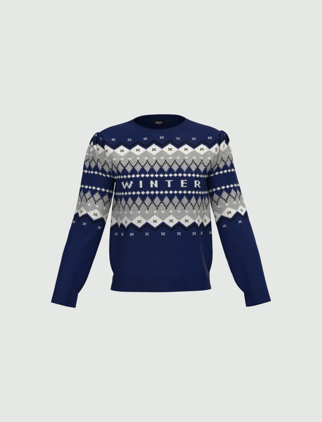 Jacquard sweater - Navy - Emme 
