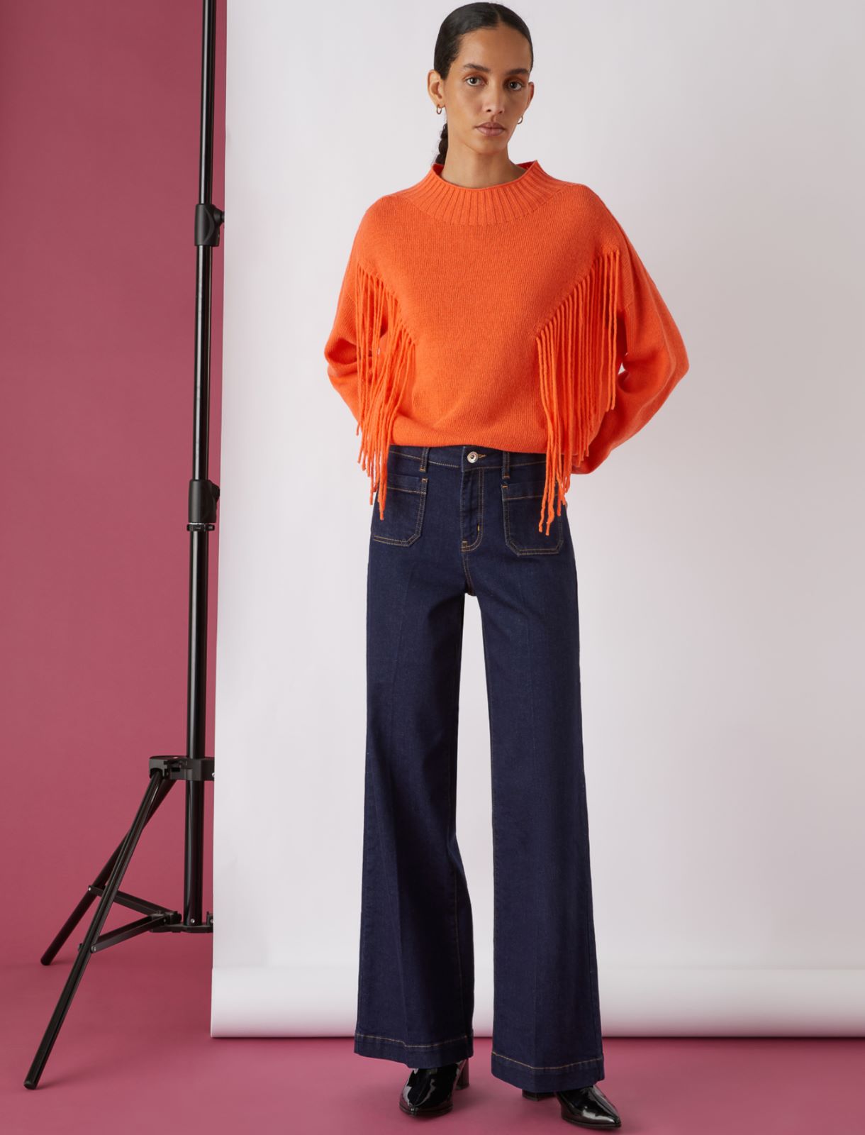 Fringed sweater - Orange - Marella