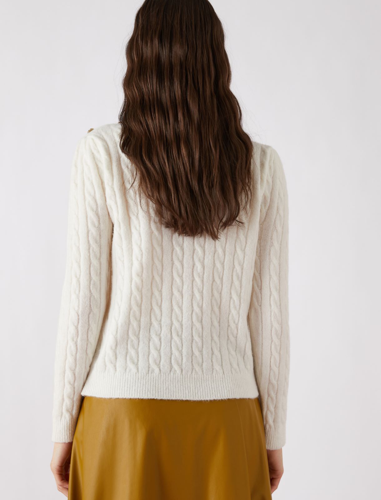 Cable-knit sweater - White - Marina Rinaldi - 2