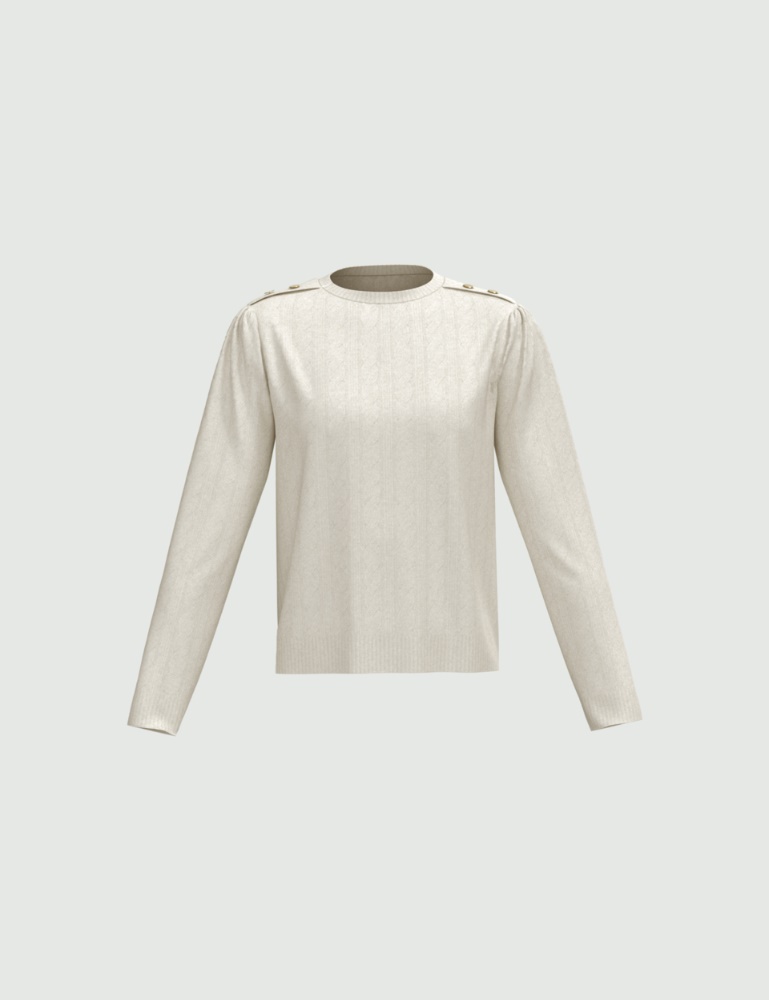 Cable-knit sweater - White - Persona - 2