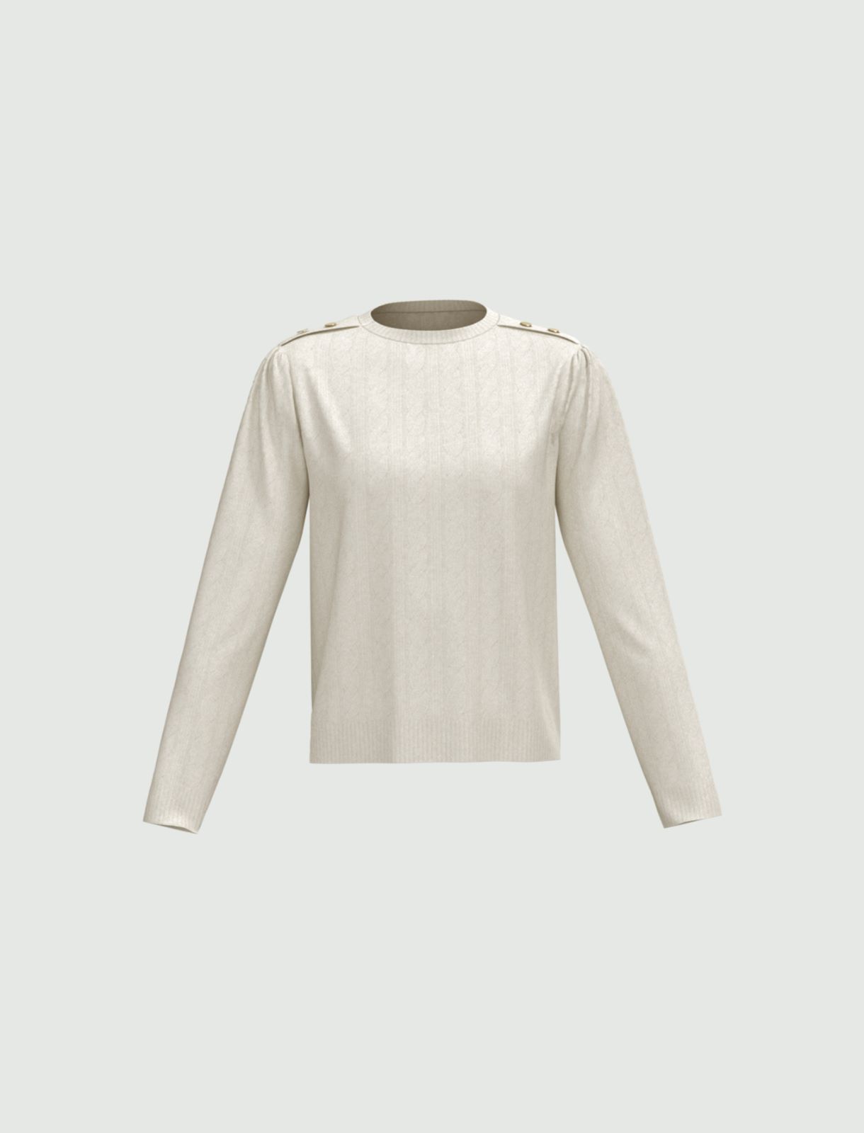 Cable-knit sweater - White - Marella - 4