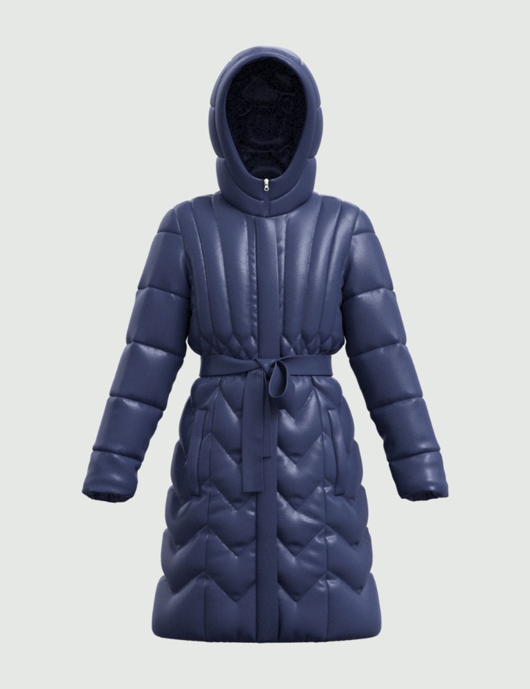 Long down jacket - Navy - Emme  - 2