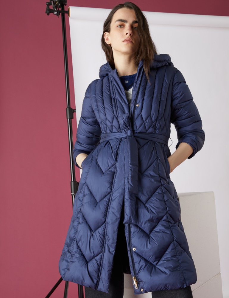 Long down jacket - Navy - Emme 