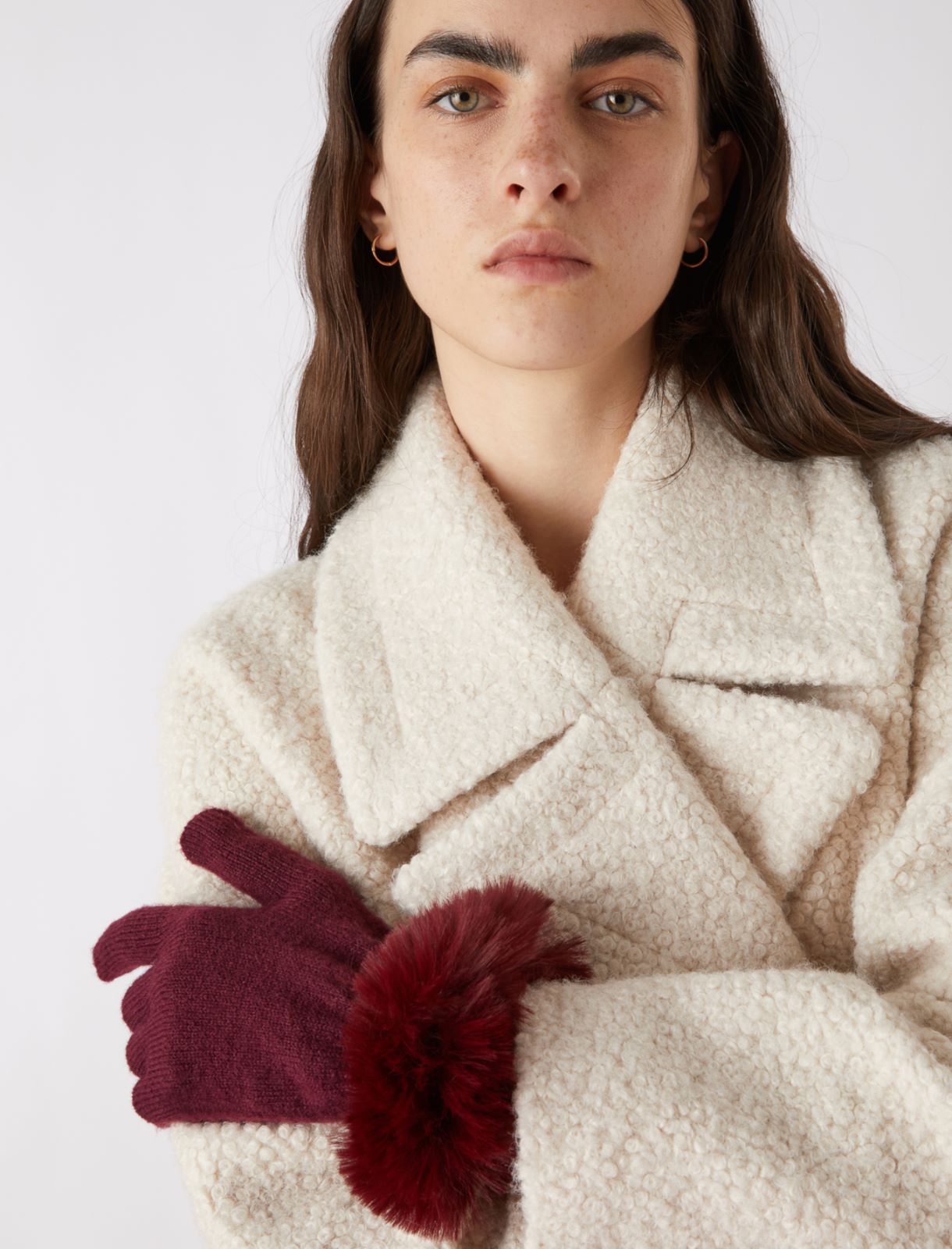 Knitted gloves - Bordeaux - Marina Rinaldi - 3
