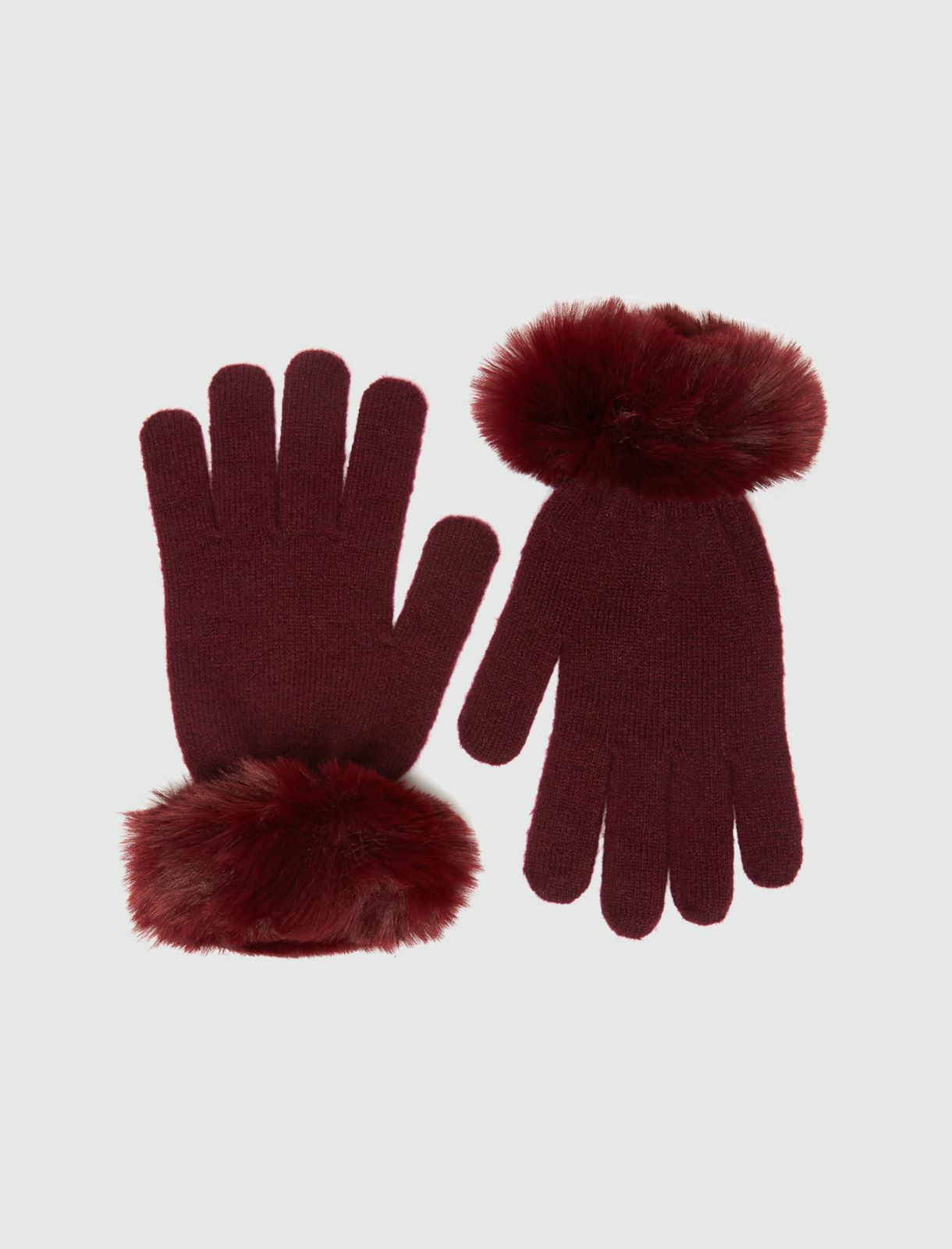 Knitted gloves - Bordeaux - Marina Rinaldi