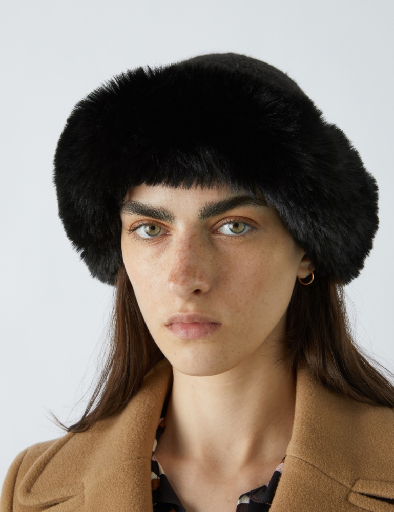 Wool-blend beanie hat - Black - Emme  - 2