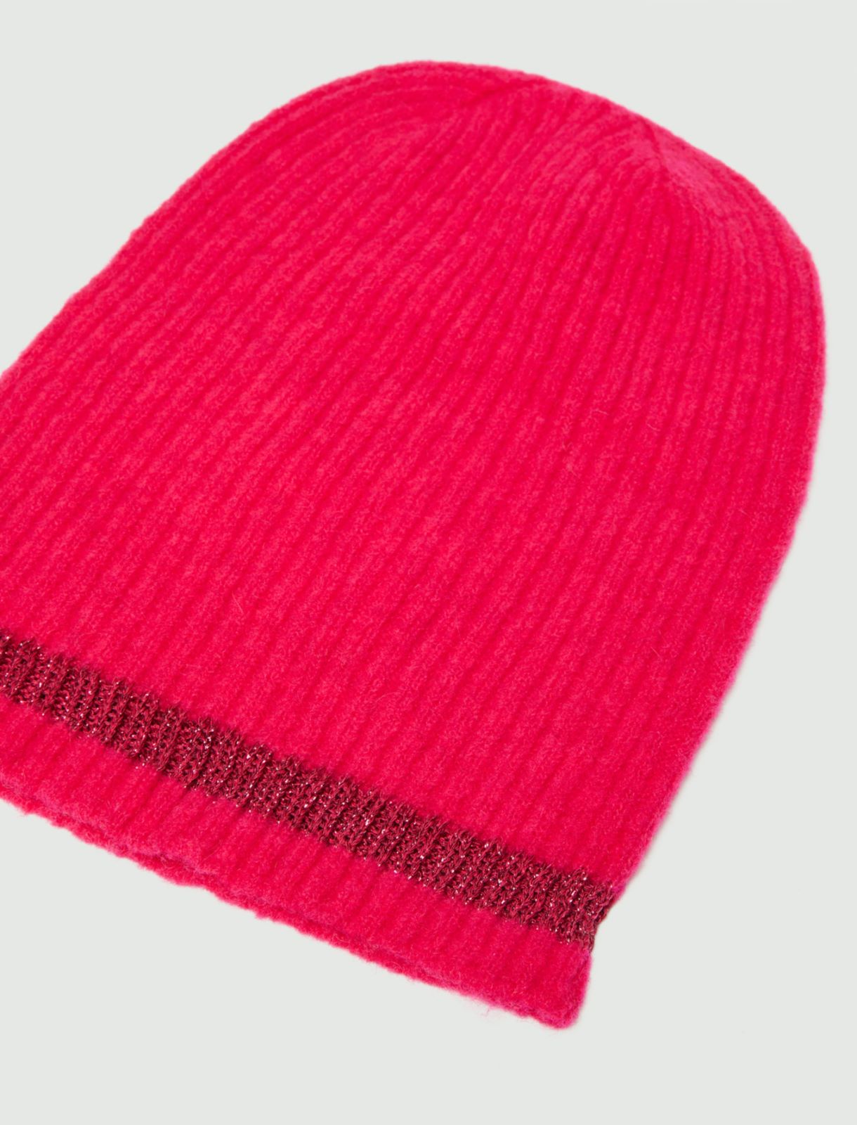 Rib-knit beanie hat - Fuchsia - Marella - 2