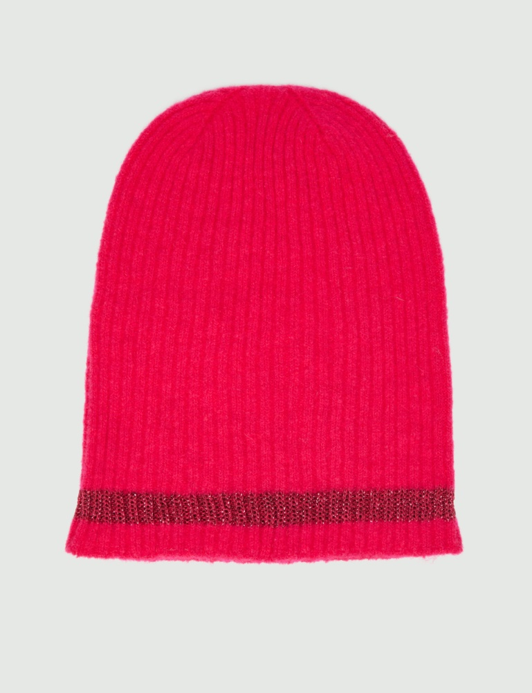 Rib-knit beanie hat - Fuchsia - Emme 