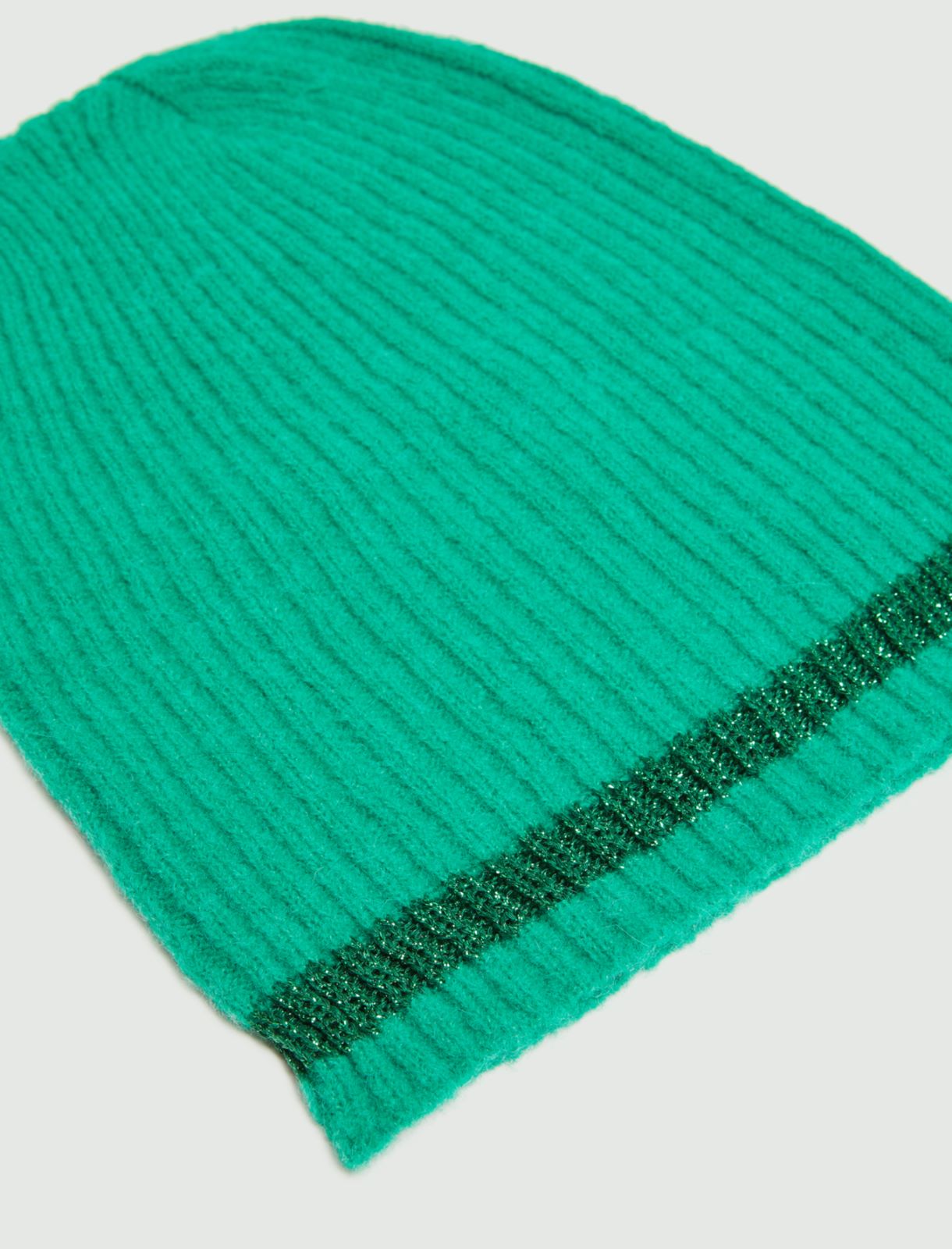 Rib-knit beanie hat - Green - Marella - 2