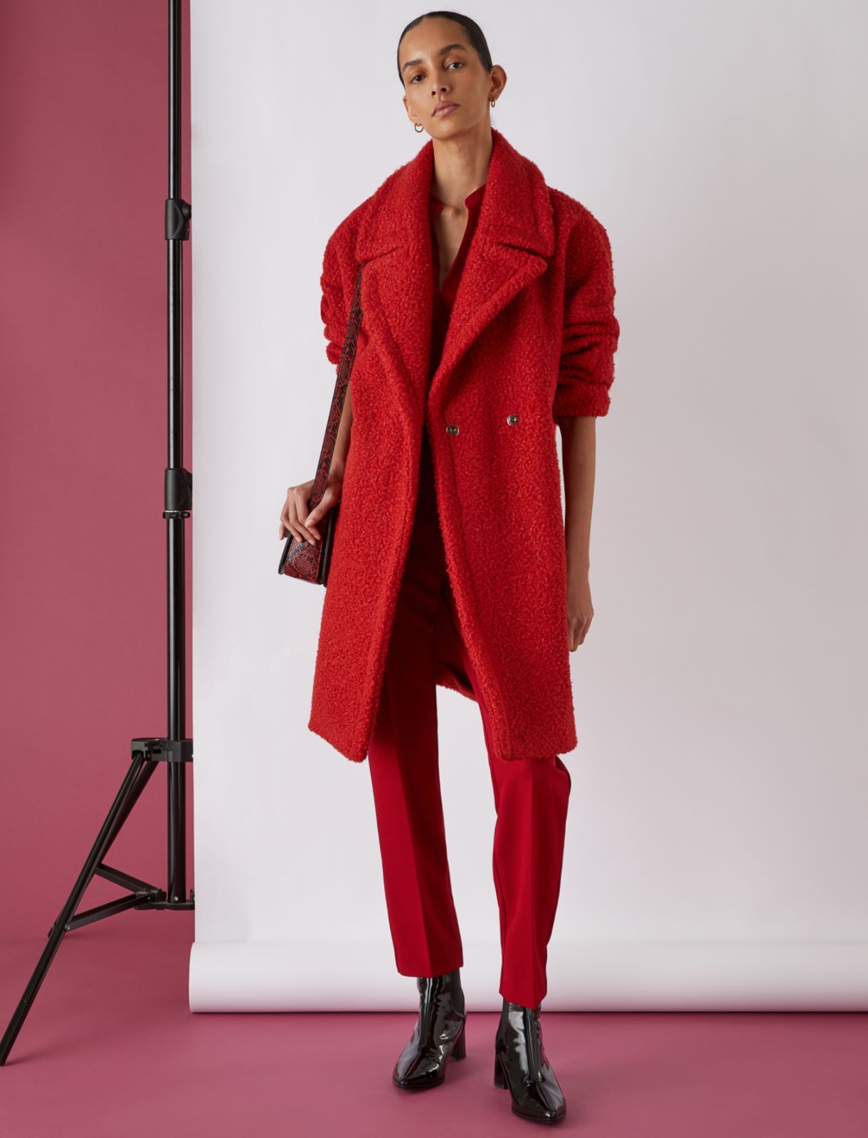 Manteau en bouclette - Brique rouge - Marella