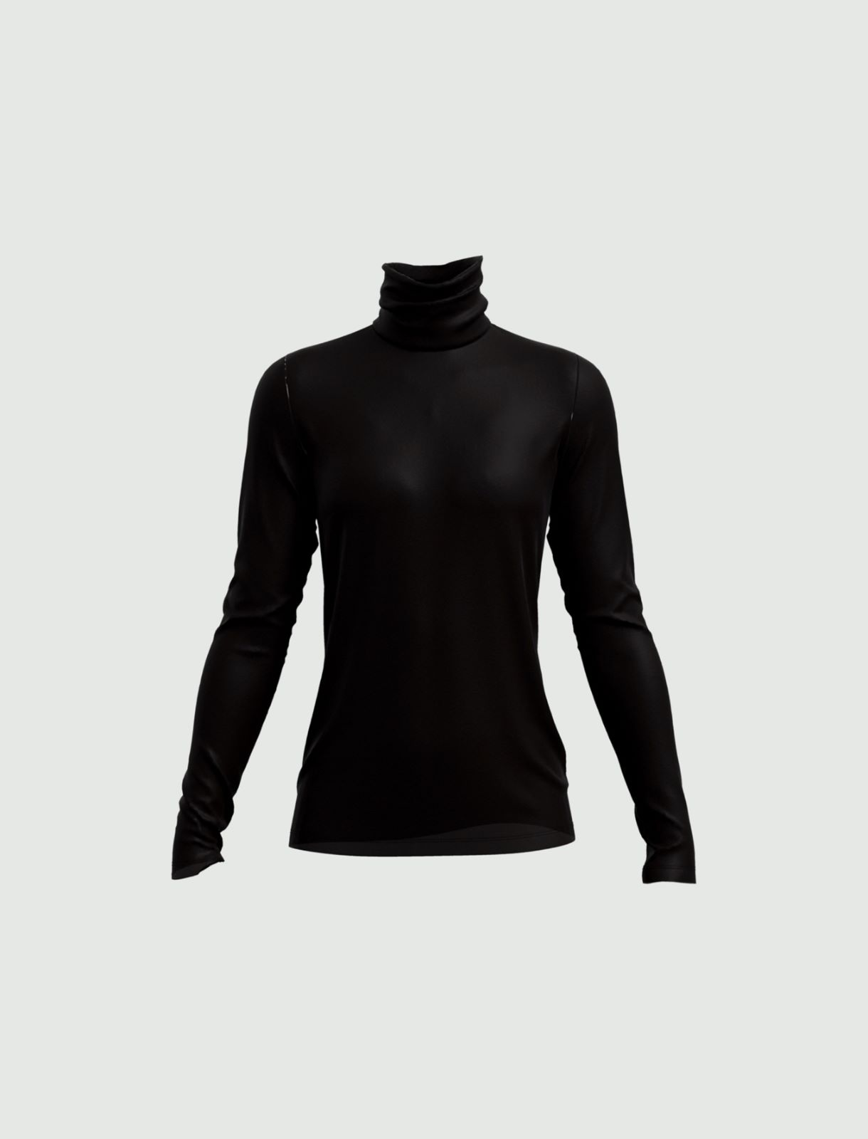 Jersey polo-neck sweater - Black - Persona