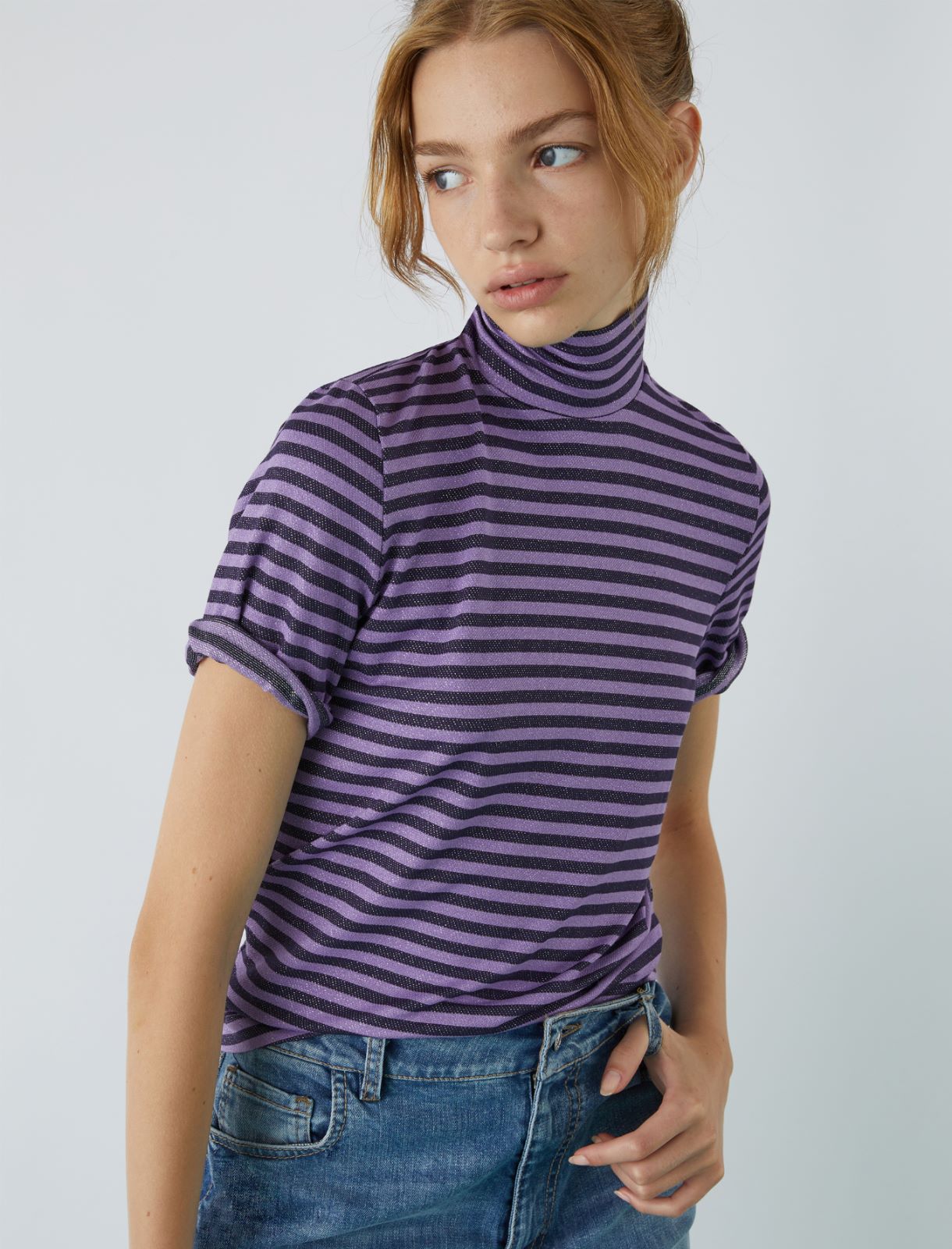 T-Shirt mit Lurex - Violett - Marella - 3
