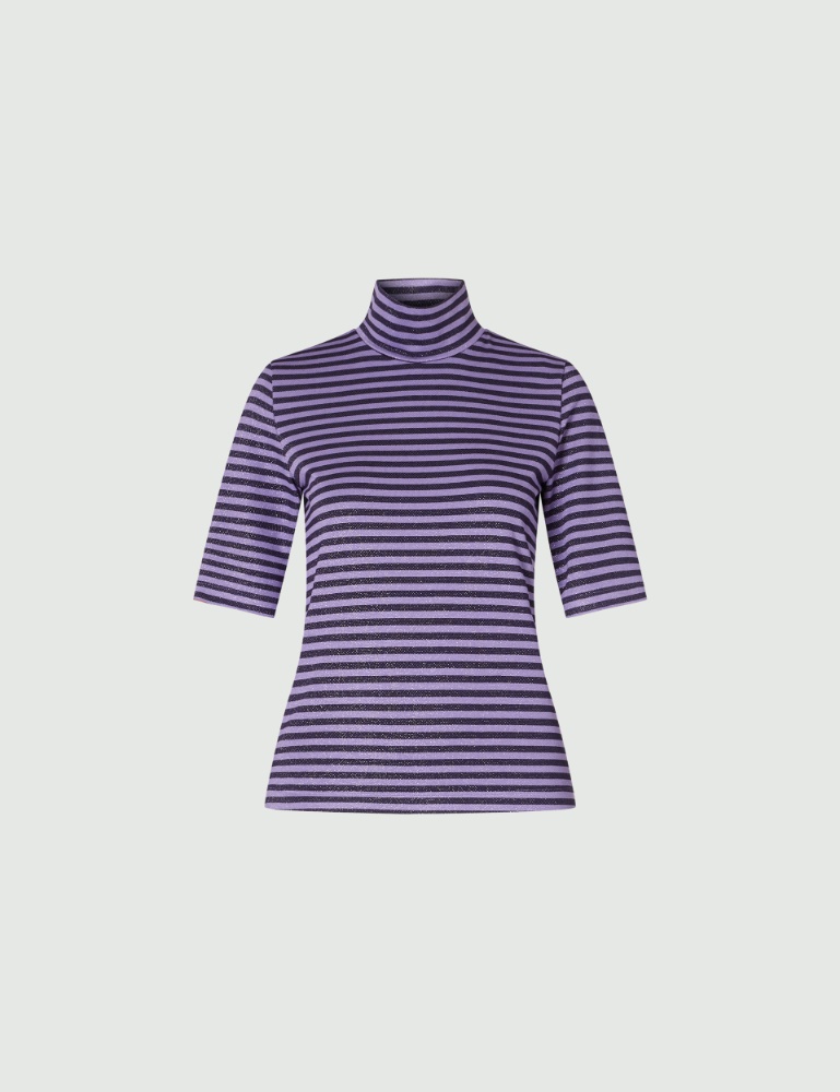 Lurex-decorated T-shirt - Purple - Emme  - 2