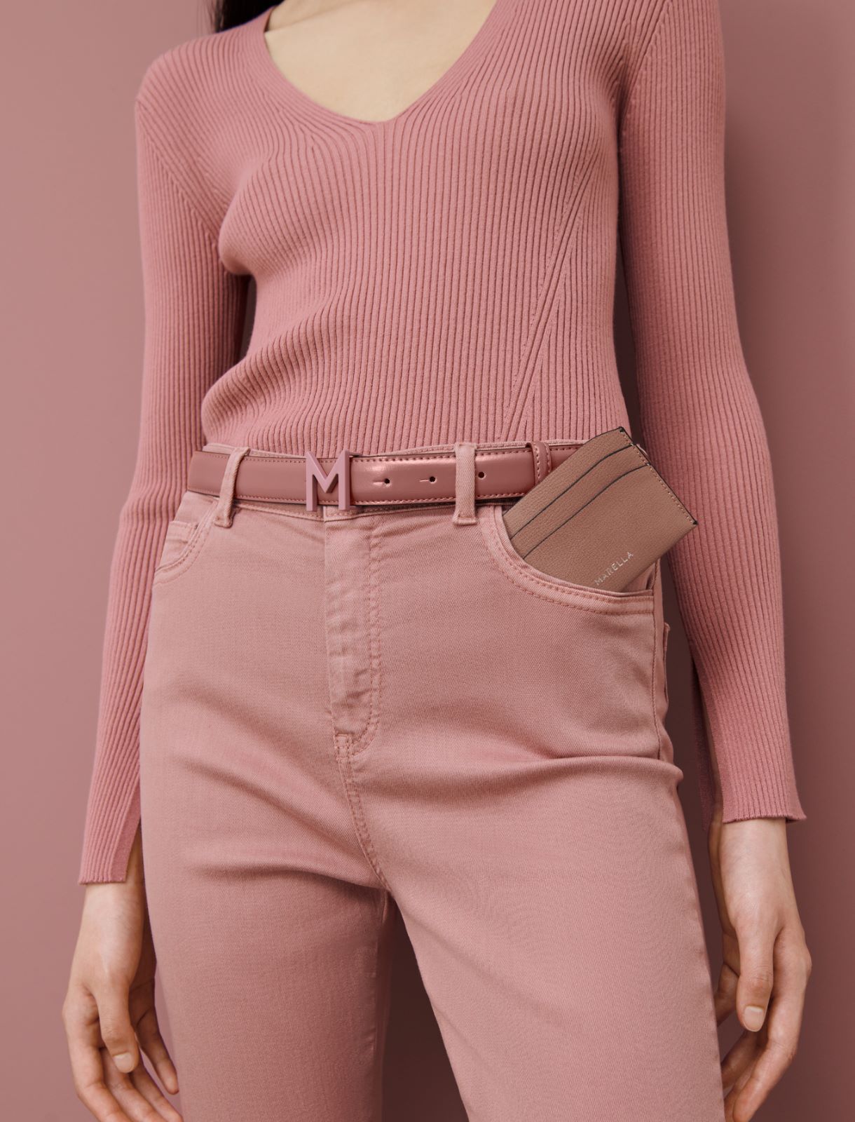 Leather belt, pink | Marella Leather belt - Pink - Marella - 3