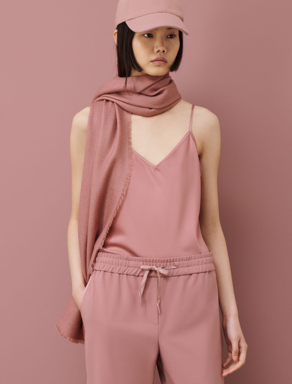 Wool stole , pink - Marella