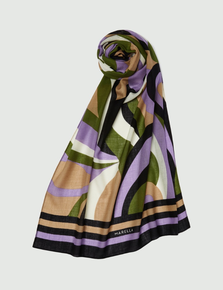 Patterned stole - Green - Marella