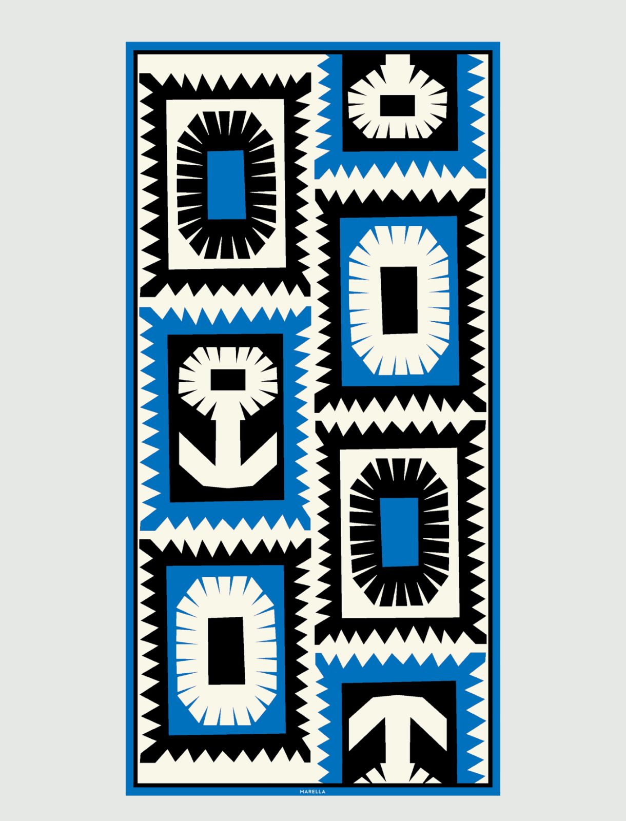 Patterned stole, navy | Marella