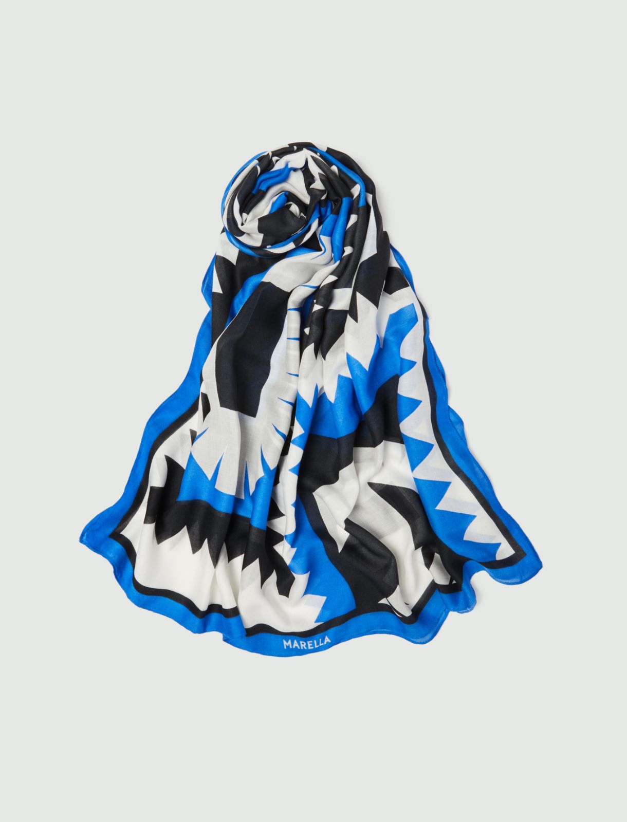Patterned stole, navy | Marella