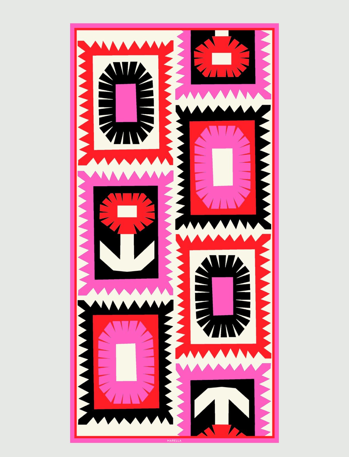 Patterned stole, pink - Marella