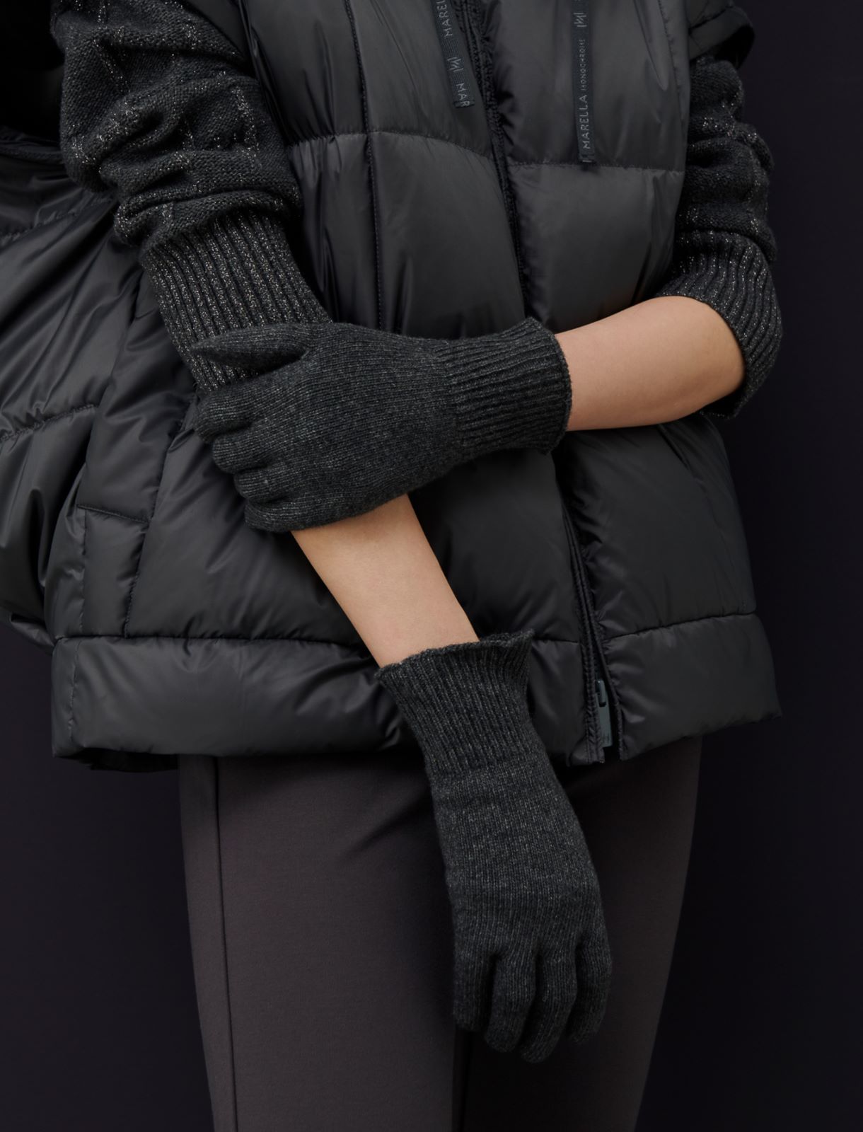 Wool and cashmere gloves  - Platinum - Marella - 3