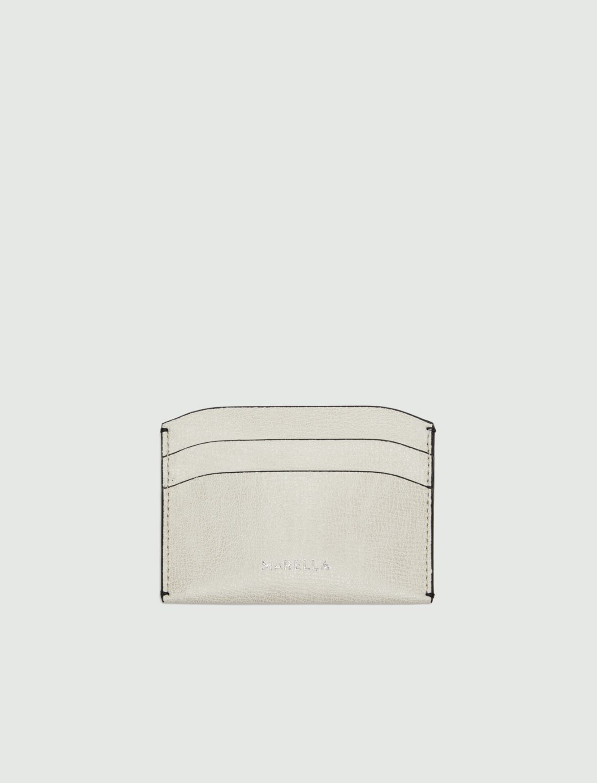 Leather card holder , white | Marella Leather card holder - White - Marella