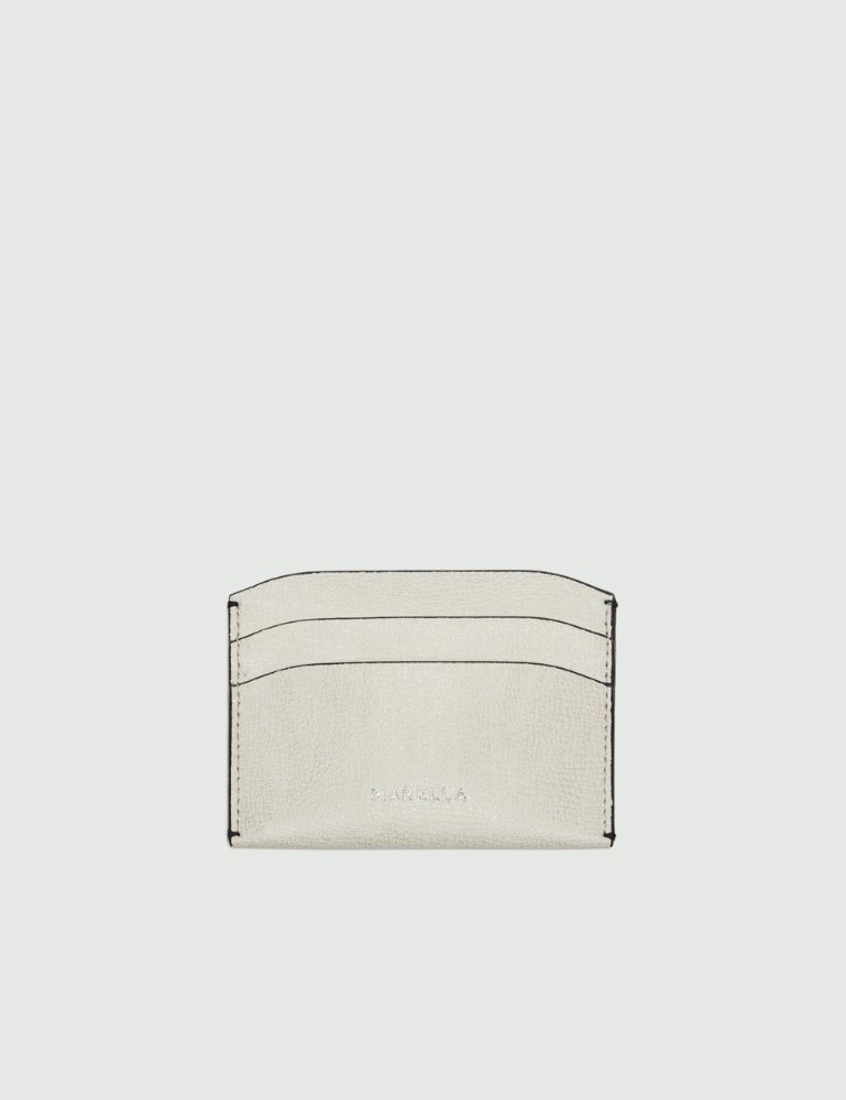 Leather card holder  - White - Marella - 2