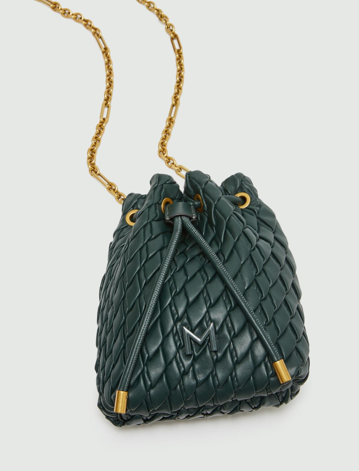 Pleated phone holder, dark green | Marella Pleated phone holder - Dark green - Marella - 4