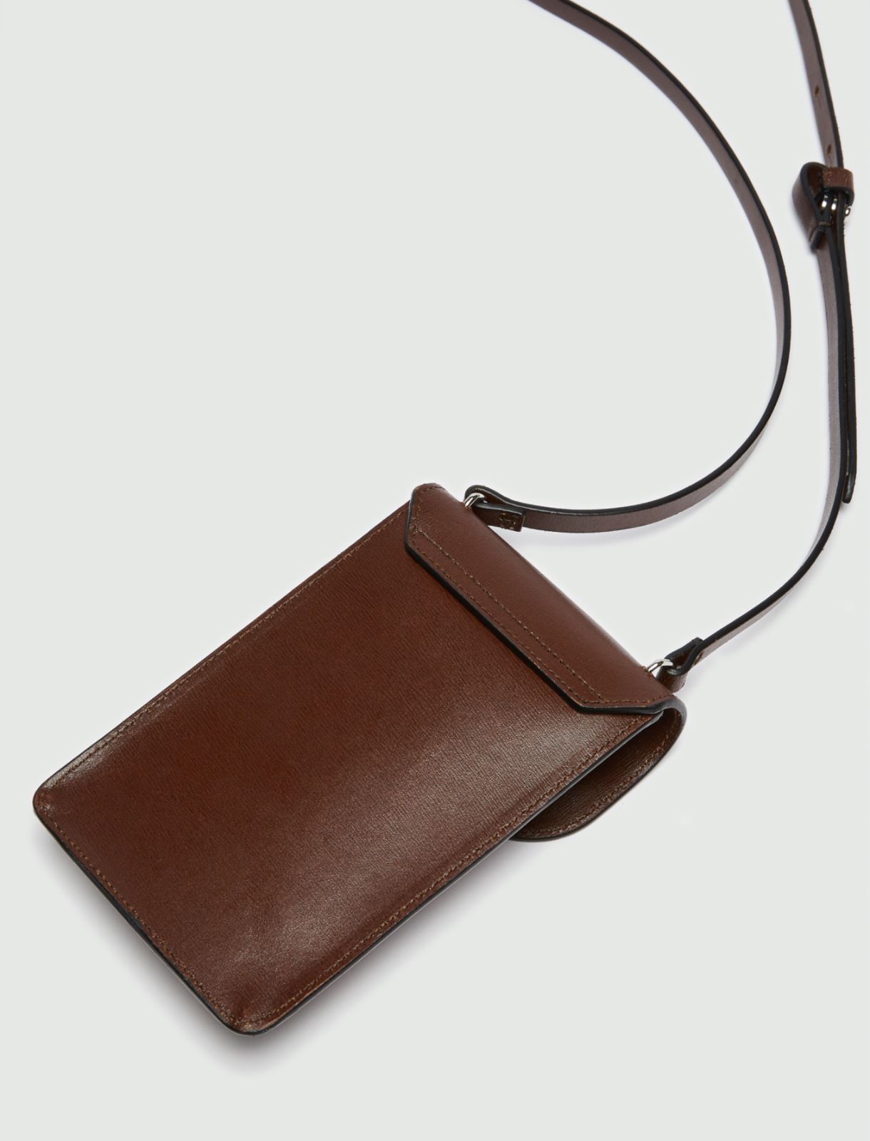Leather phone holder  - Dark brown - Marella - 2
