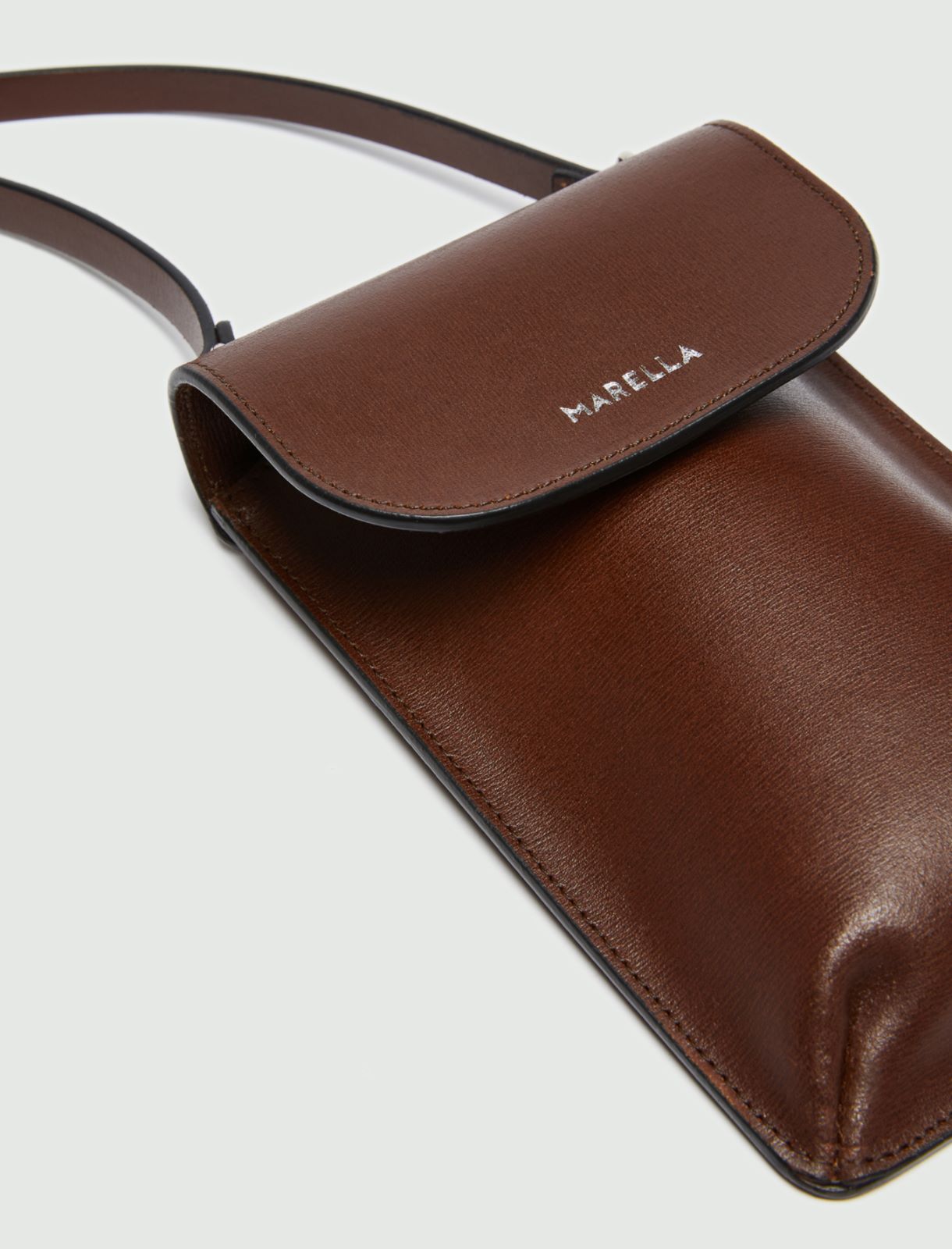 Leather phone holder  - Dark brown - Marella - 3