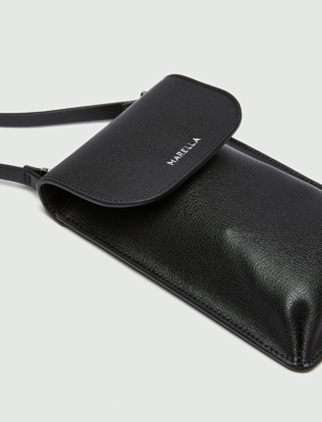 Leather phone holder  - Dark grey - Marella - 3