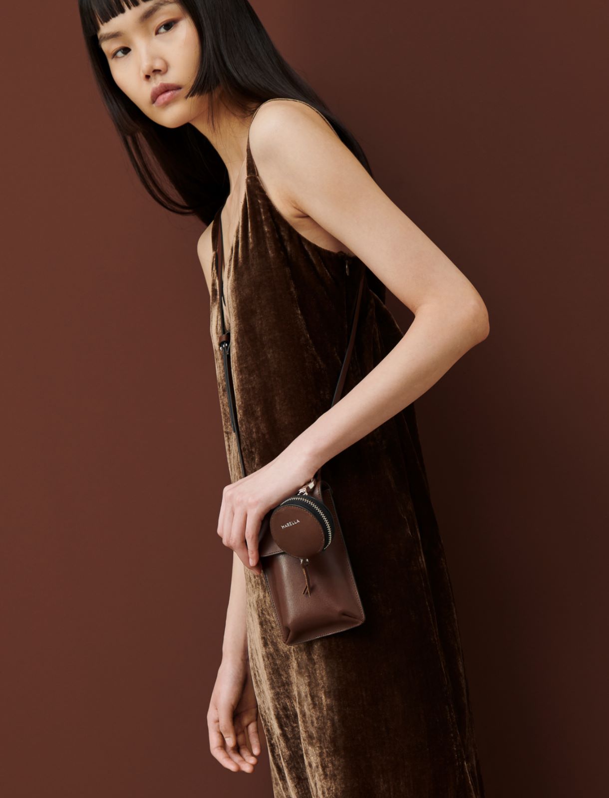 Leather coin purse  - Dark brown - Marella - 3