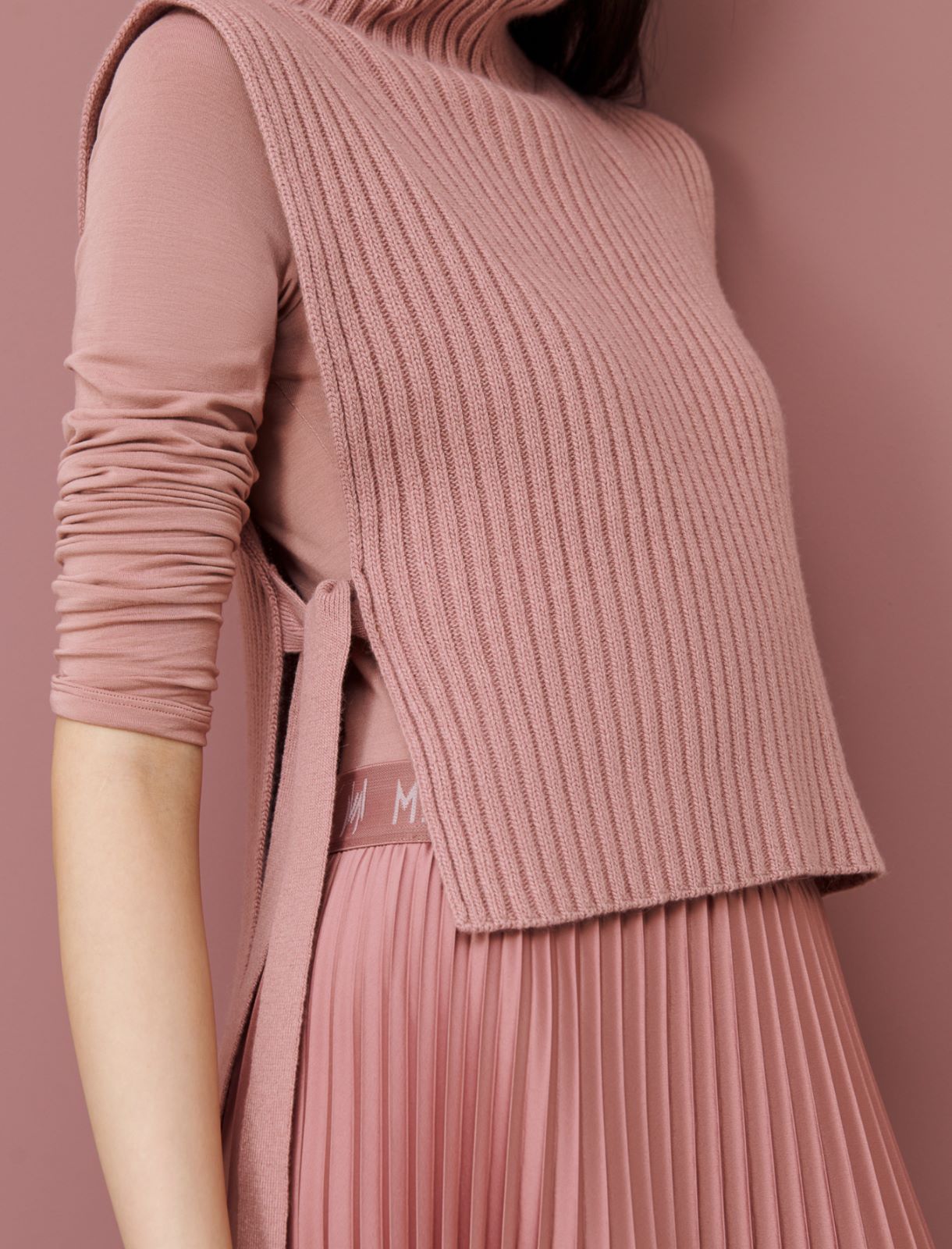 Wool and cashmere bib  - Pink - Marella - 5