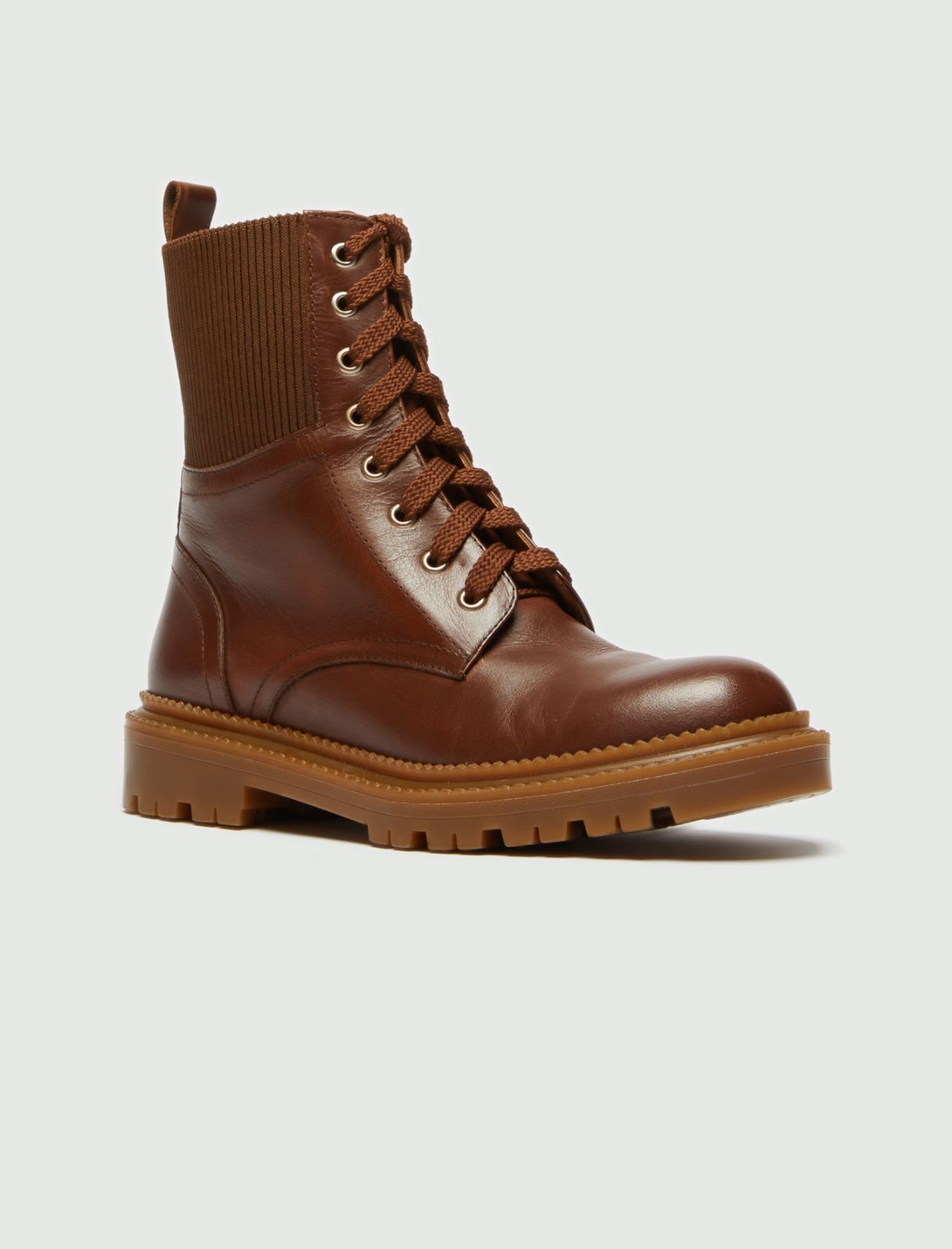 Combat Boots aus Leder , dunkelbraun | Marella Combat Boots aus Leder - Dunkelbraun - Marella - 2