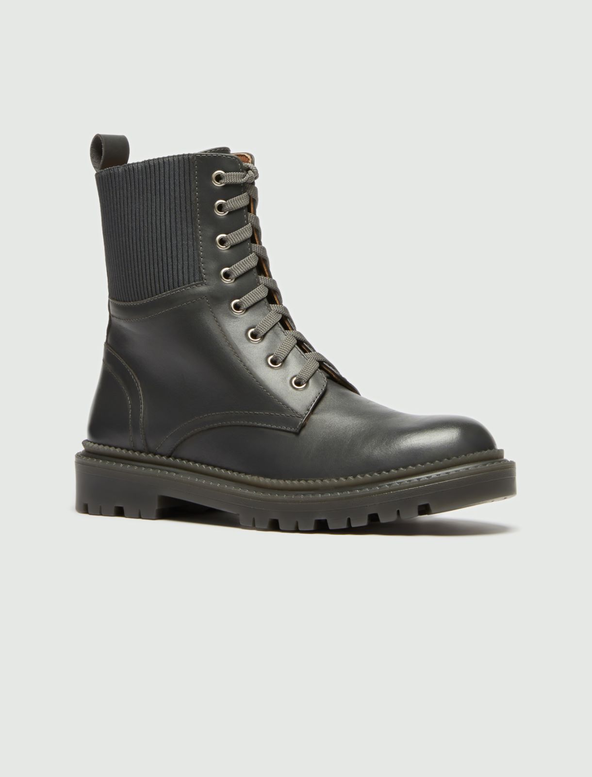 Leather combat boots  - Platinum - Marella - 2